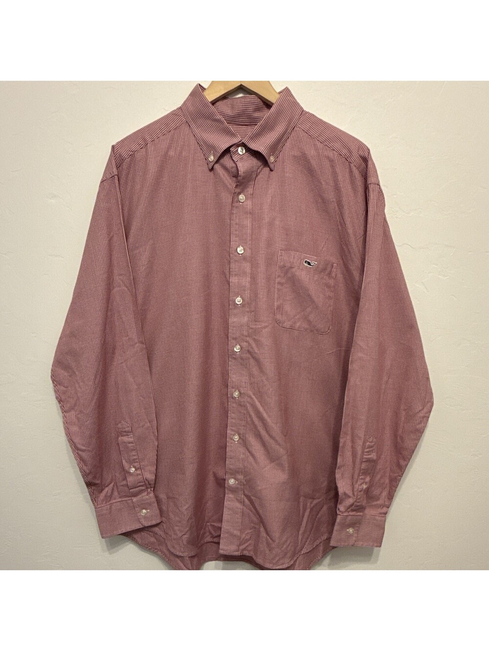 Vineyard Vines Tucker Classic Fit Red/White Check Cotton Woven Button-Down XL